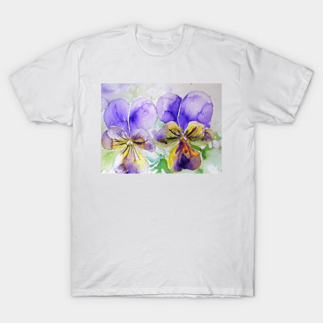 Viola Watercolor Purple T-Shirt by SarahRajkotwala